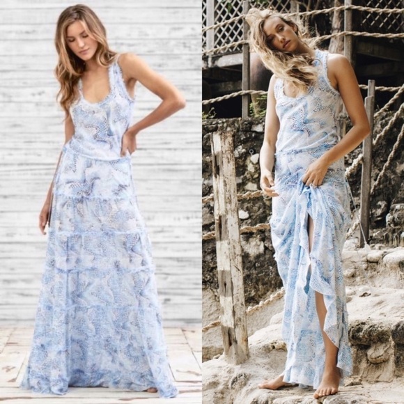 Poupette St. Barth Dresses & Skirts - Poupette St Barth Tank Tiered Maxi Dress EUC